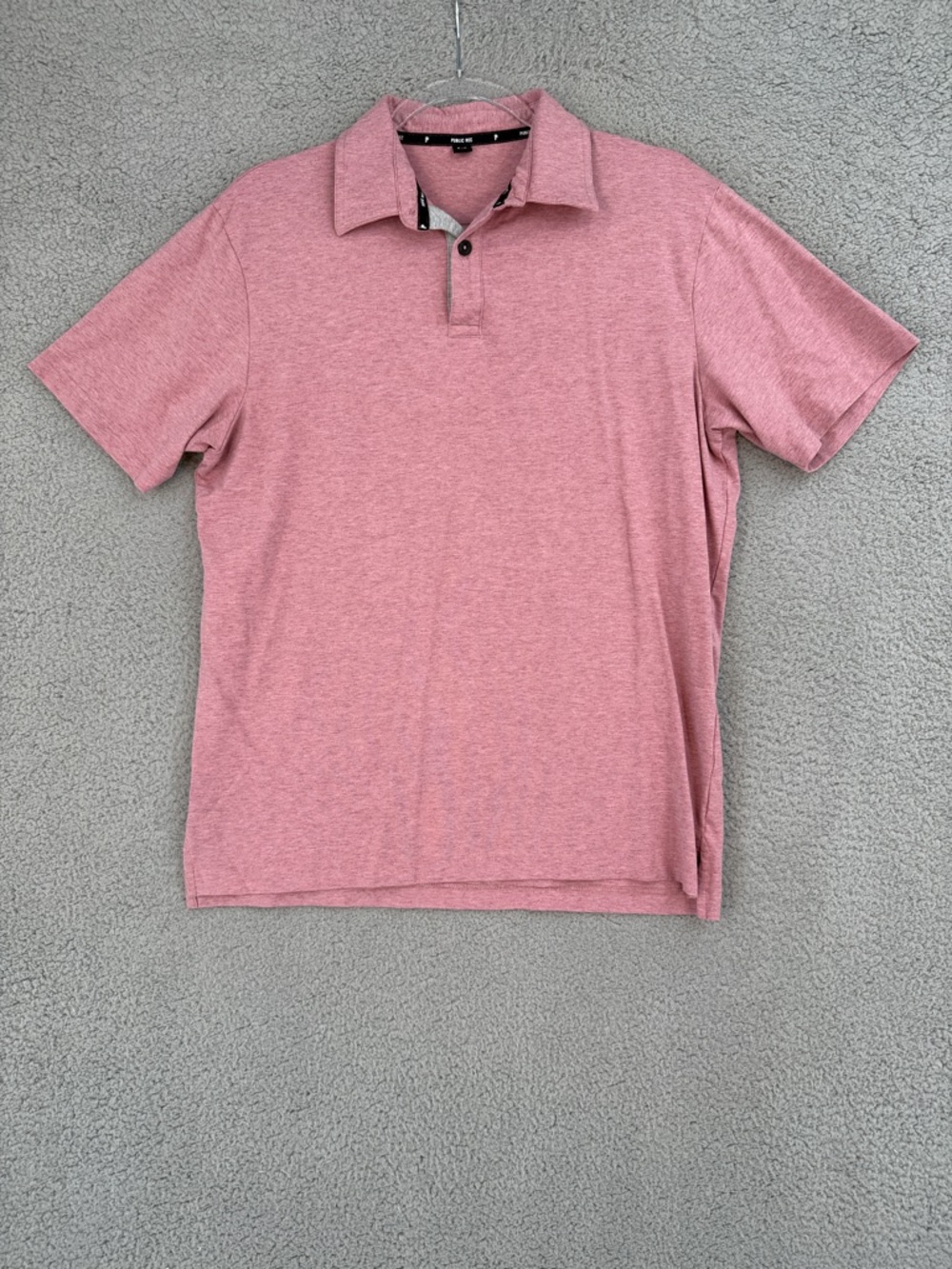 Public Rec Men's Medium short sleeve polo shirt Pink Heather Pullover Stretch